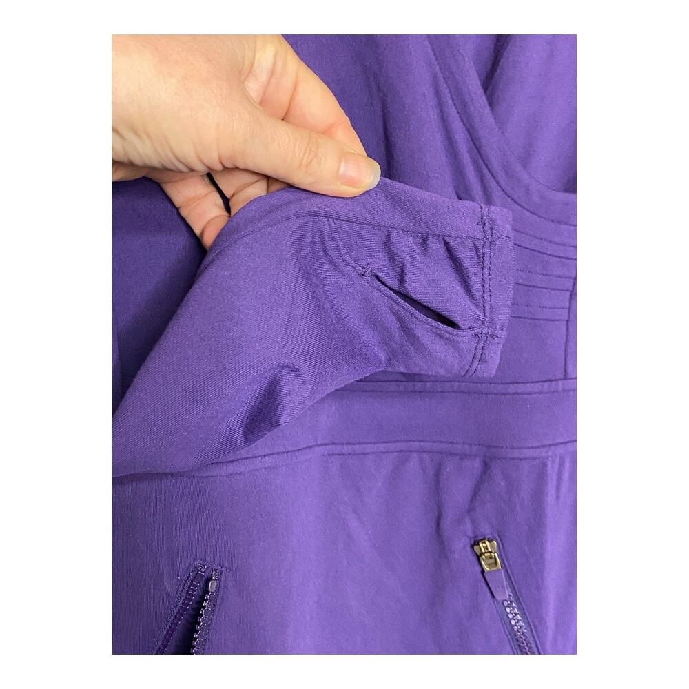 NWT Athleta Suedy Lady Dress XXS Nightshade Purple Long Sleeve Mini Surplice - Picture 5 of 11